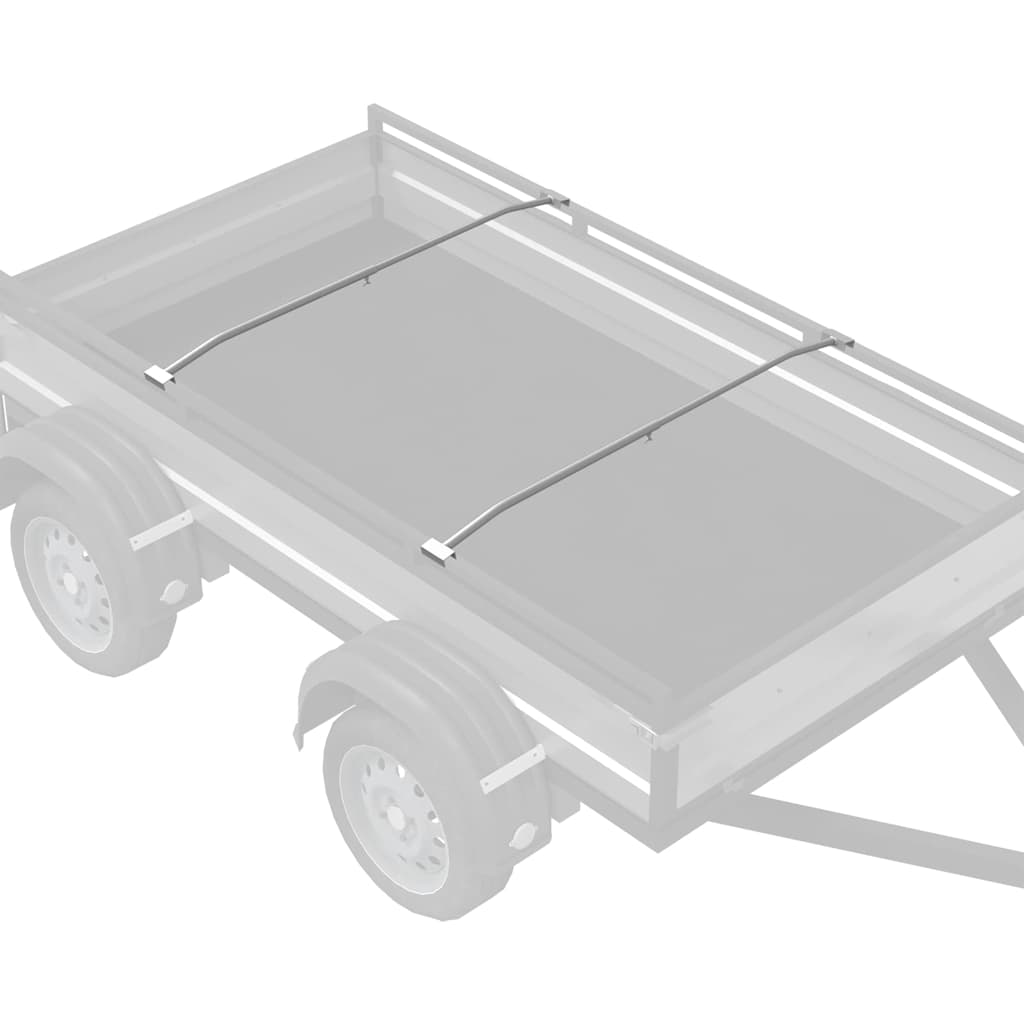 Suporte de lona para reboques 2 prateado 102-155 cm alumínio