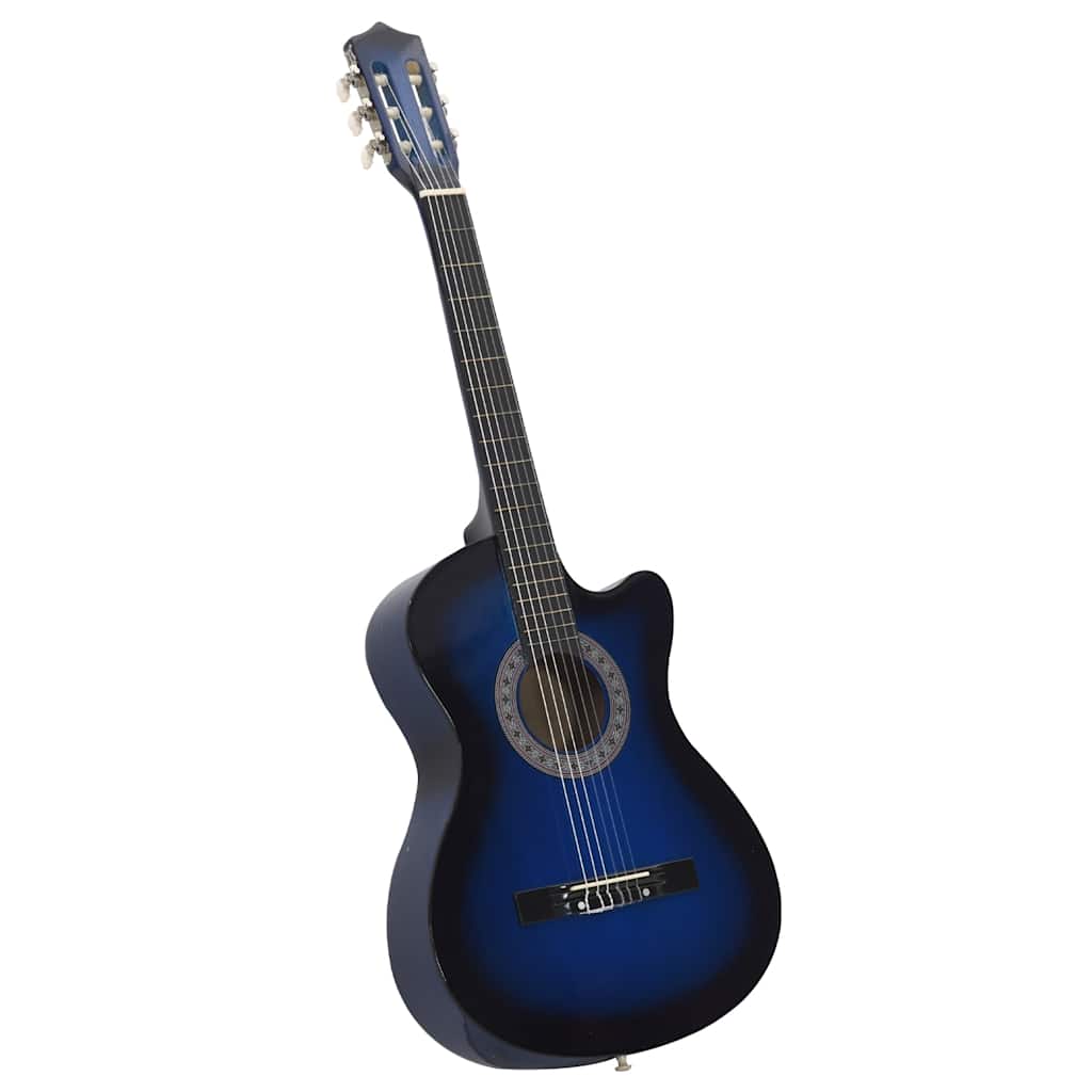 Guitarra clássica cutaway com 6 cordas 38" azul sombreado