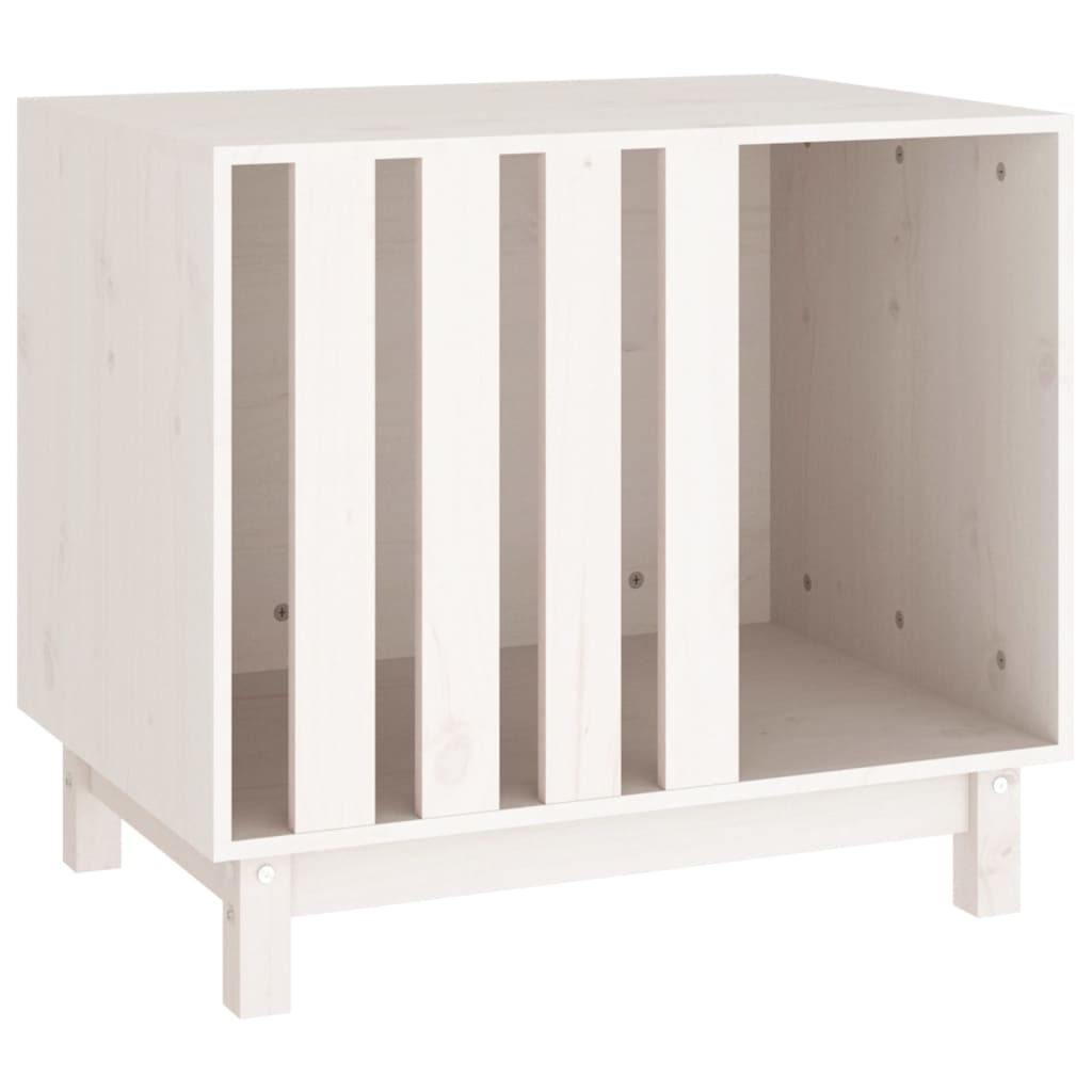 Casota para cães 70x50x62 cm madeira de pinho maciça branco