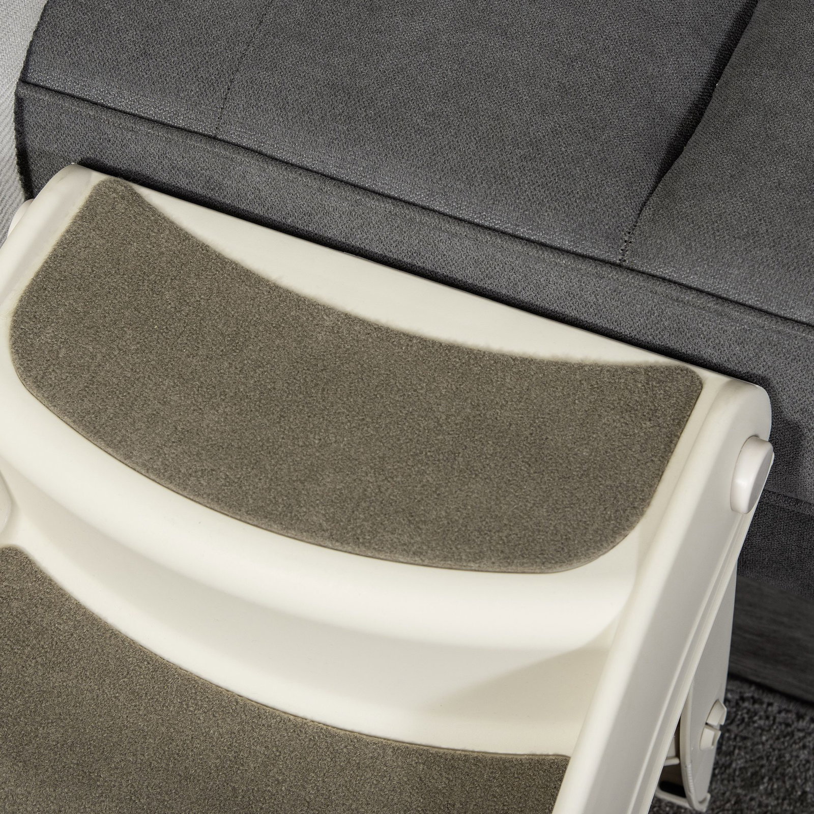 Escada para cães de 3 degraus dobrável escada para animais de estimação com tapetes antiderrapantes 49x38x38cm creme
