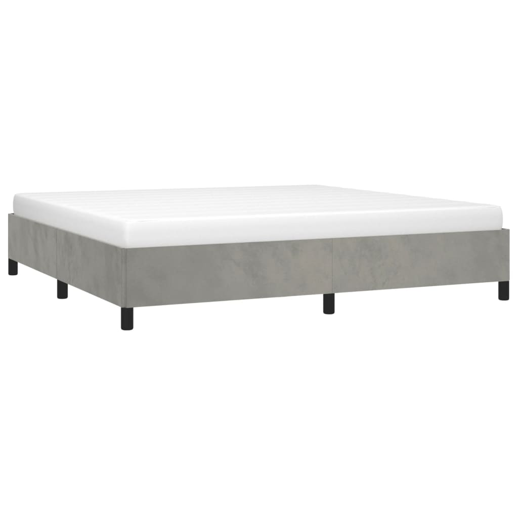 Estrutura de cama sem colchão 200x200 cm veludo cinzento-claro