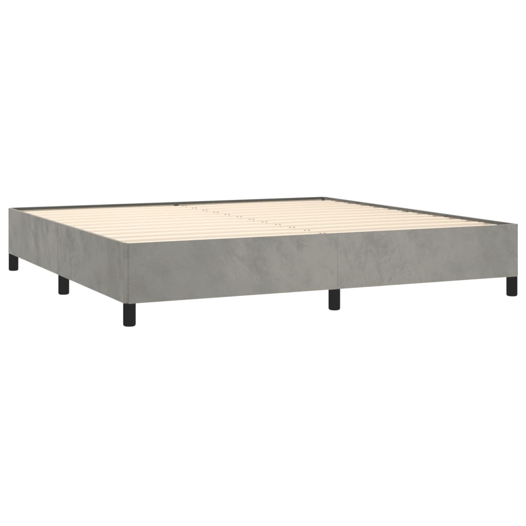Estrutura de cama sem colchão 200x200 cm veludo cinzento-claro