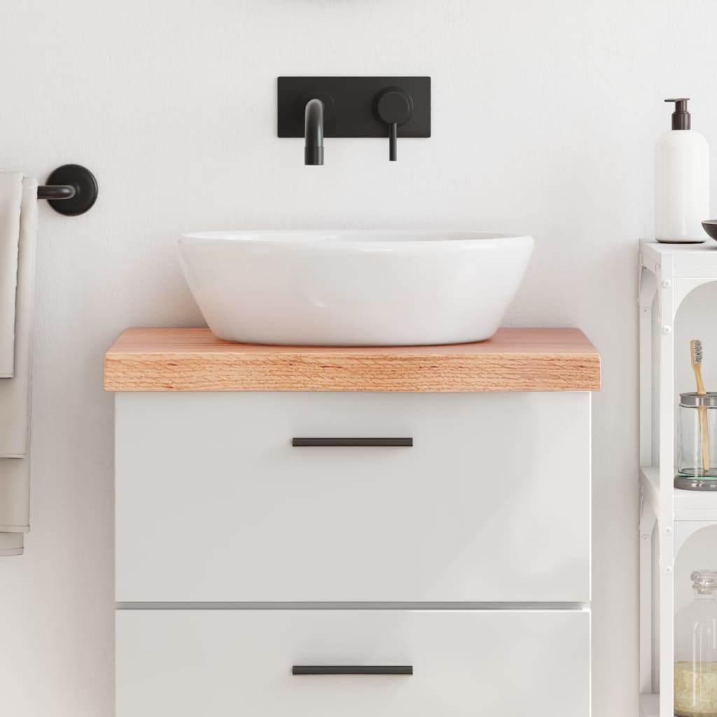 Bancada p/ wc 60x40x(2-6) cm madeira maciça tratada castanho