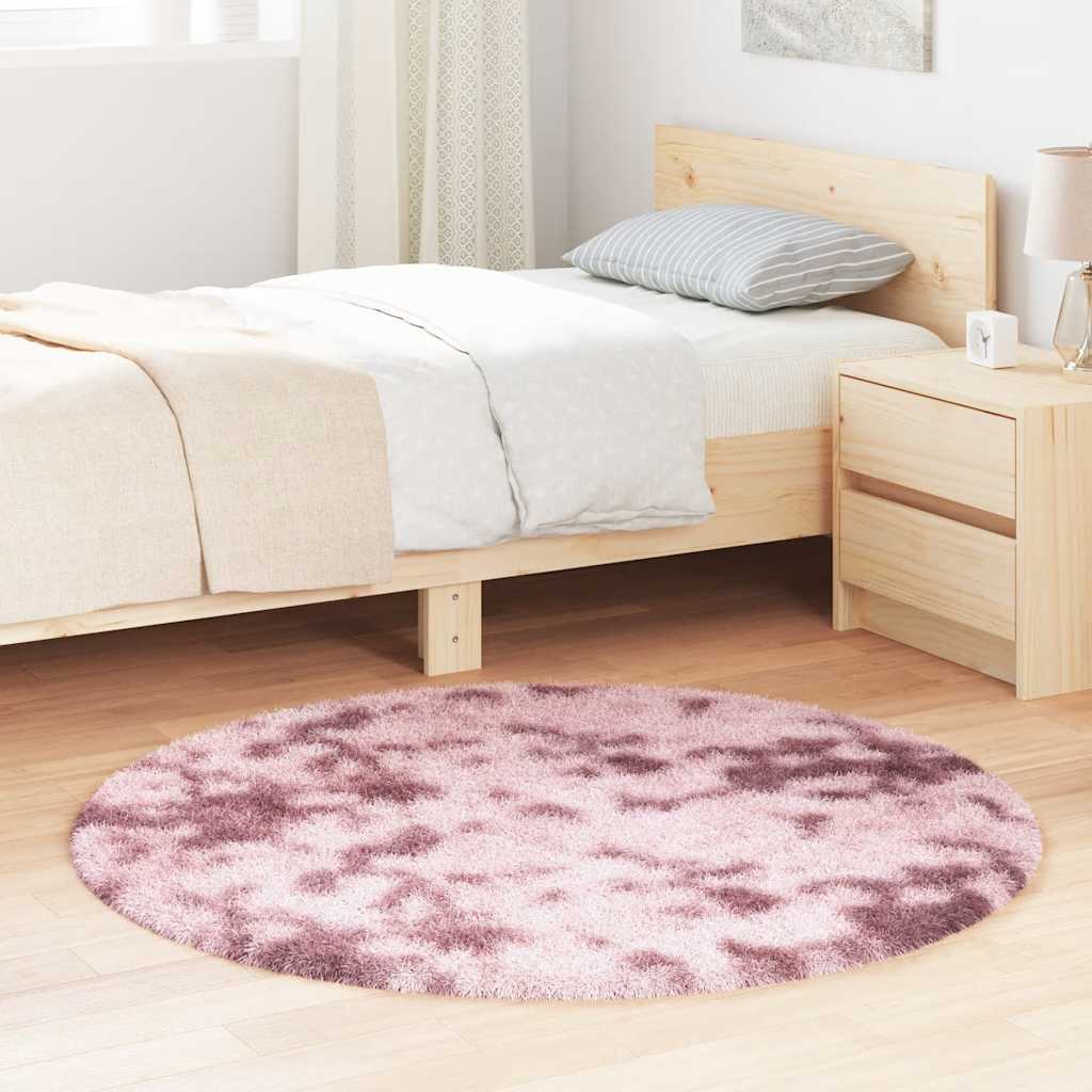 Tapete shaggy de pelo alto navarra 120x120 cm rosa empoeirado