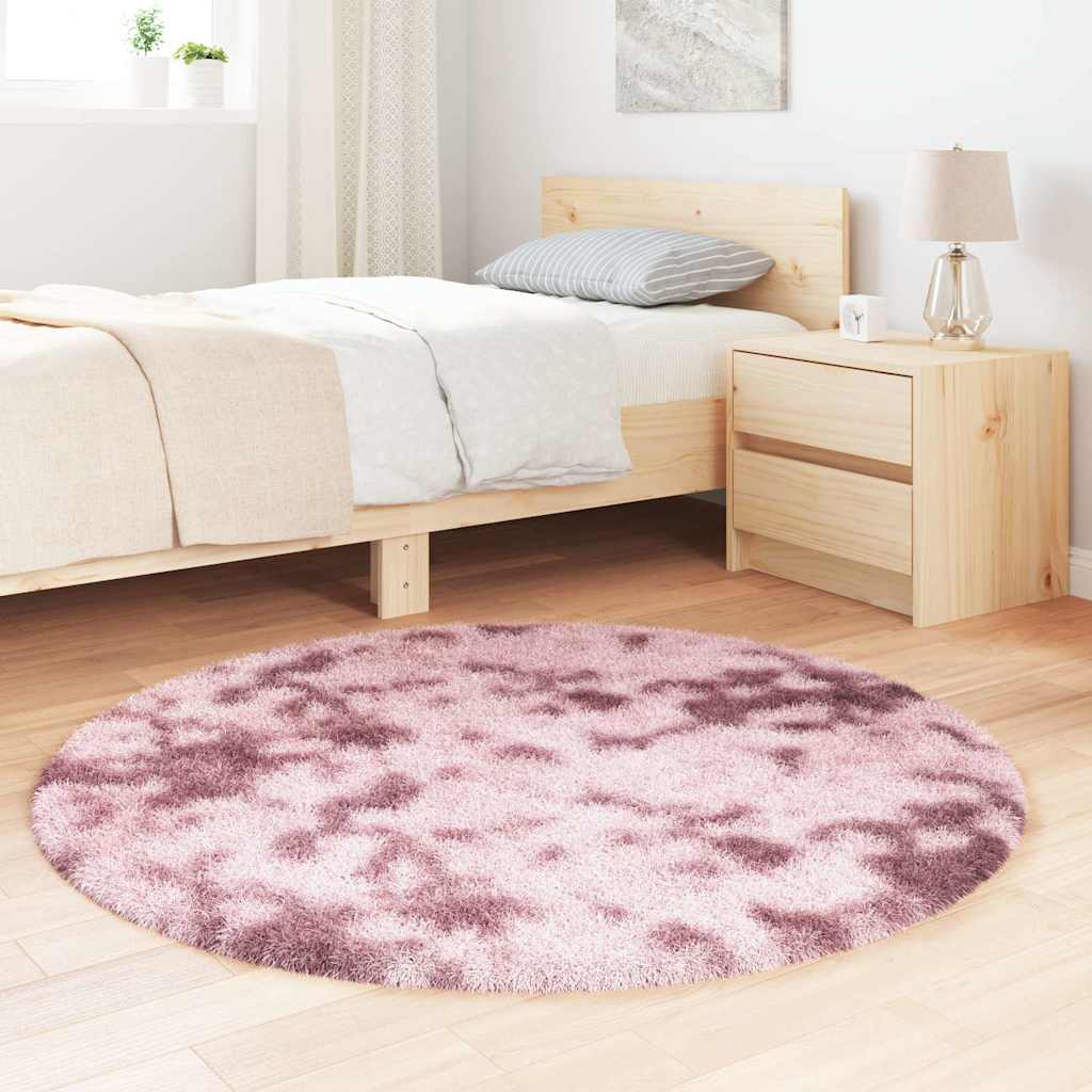 Tapete shaggy de pelo alto navarra 120x120 cm rosa empoeirado
