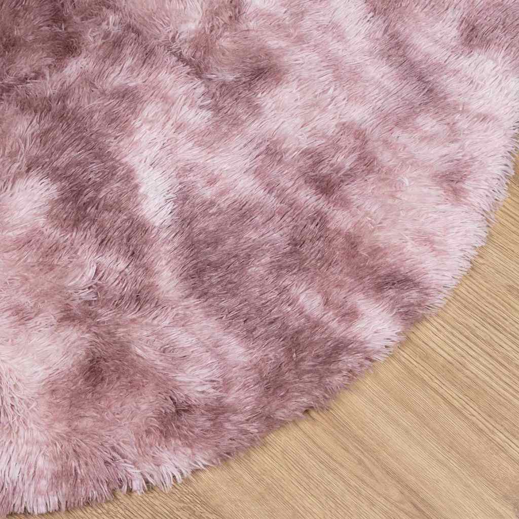 Tapete shaggy de pelo alto navarra 120x120 cm rosa empoeirado