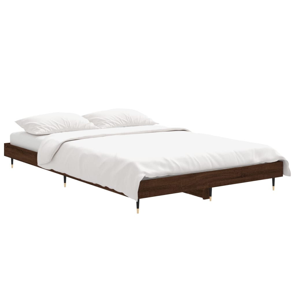 Estrutura cama s/ colchão derivados madeira carvalho castanho