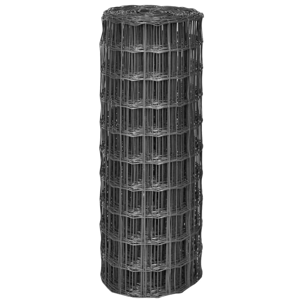Cerca 10x1 m aço cinzento