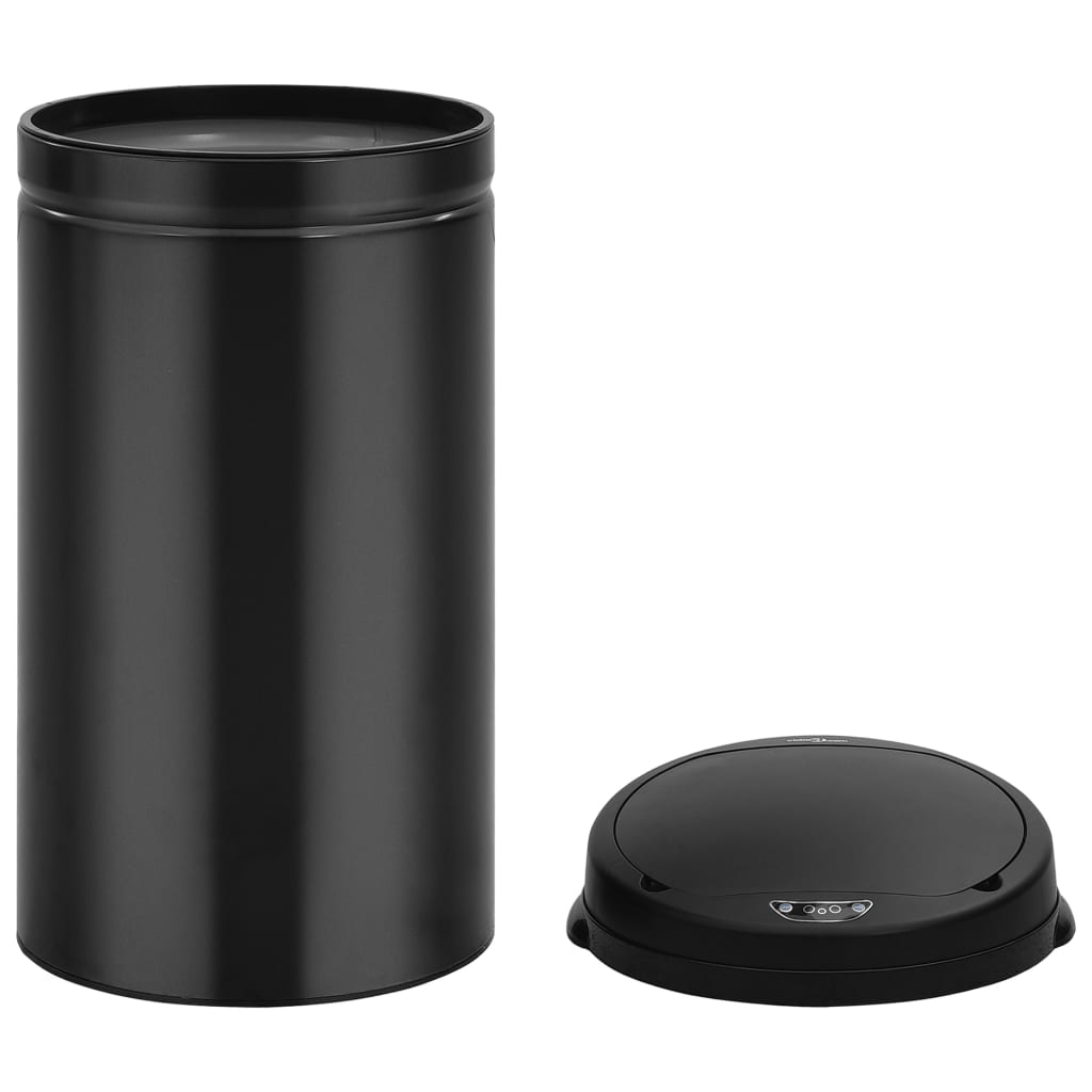 Caixote do lixo com sensor automático 50 l aço carbono preto