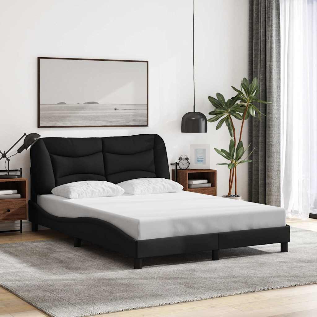 Estrutura de cama sem colchão hvar 140x190 cm tecido preto