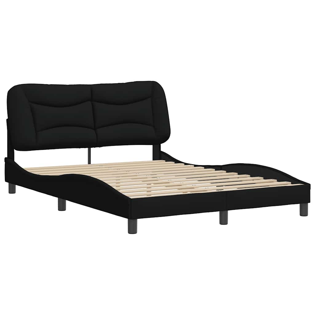 Estrutura de cama sem colchão hvar 140x190 cm tecido preto