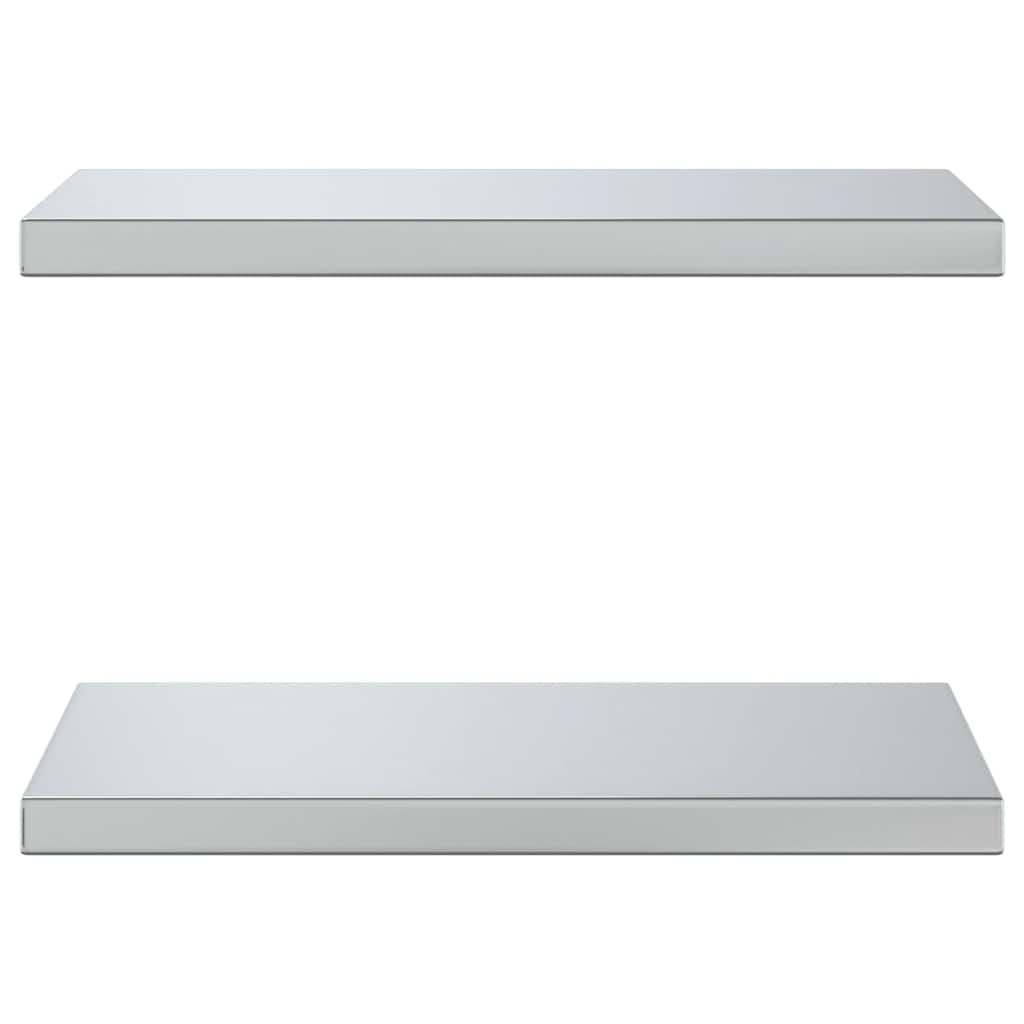 Prateleiras de parede 2 pcs 50x30 cm aço inoxidável prateado