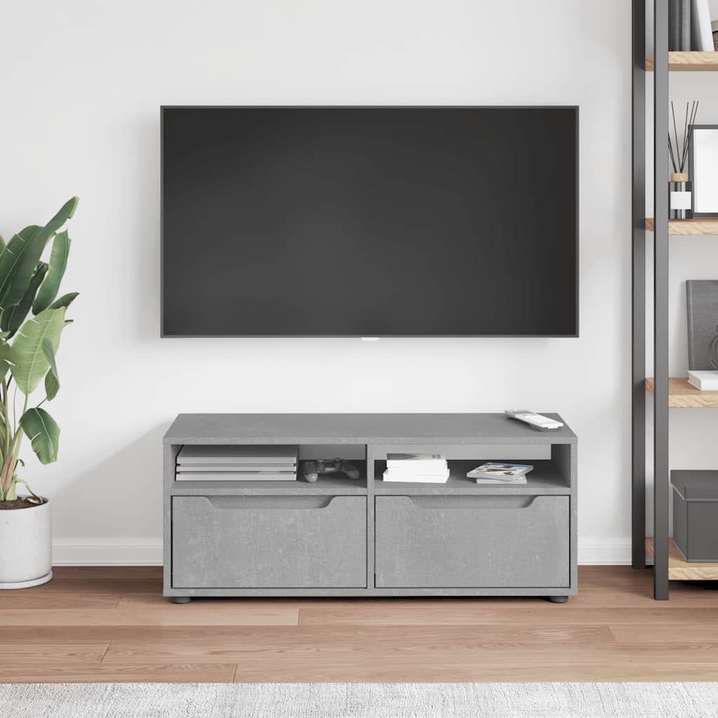 Móvel TV visnes derivados de madeira cinzento betão 100x40x38cm