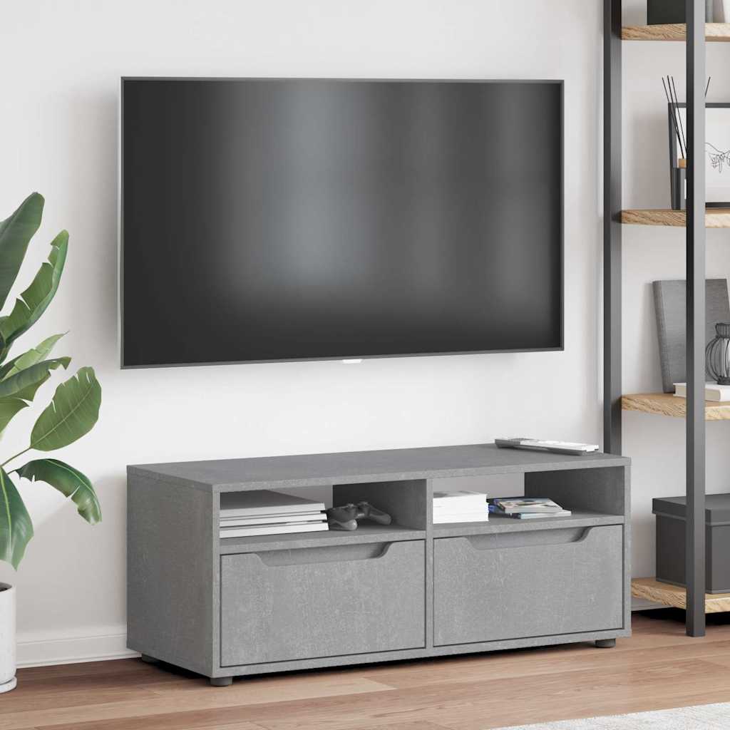 Móvel TV visnes derivados de madeira cinzento betão 100x40x38cm