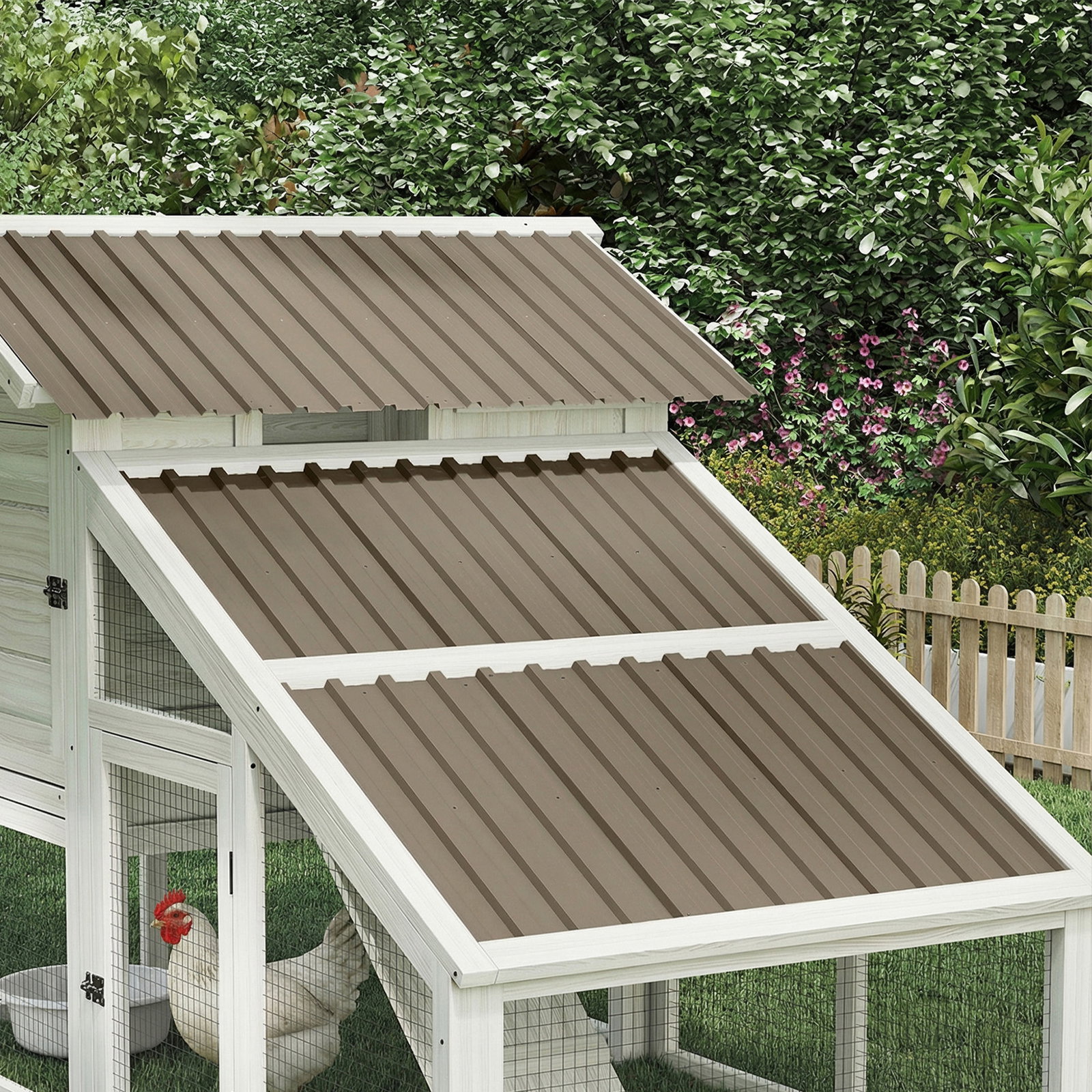 Conjunto de 12 painéis para telhado de aço galvanizado 7 m² para abrigos e garagens 129x45 cm castanho
