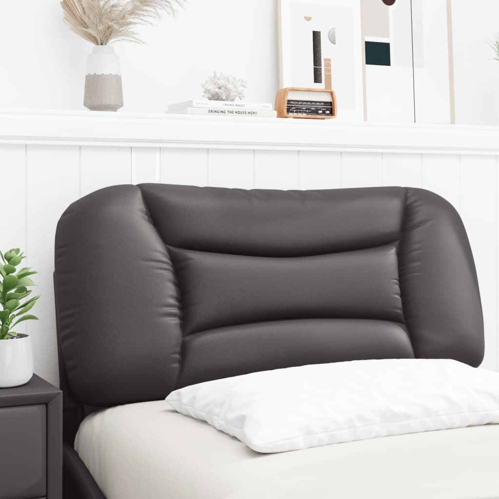Almofadão de cabeceira hvar 90 cm couro artificial cinzento