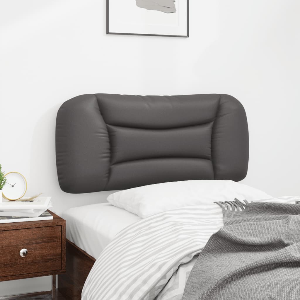 Almofadão de cabeceira hvar 90 cm couro artificial cinzento