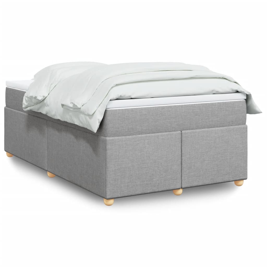 Cama com molas/colchão 120x200 cm tecido cinza-claro