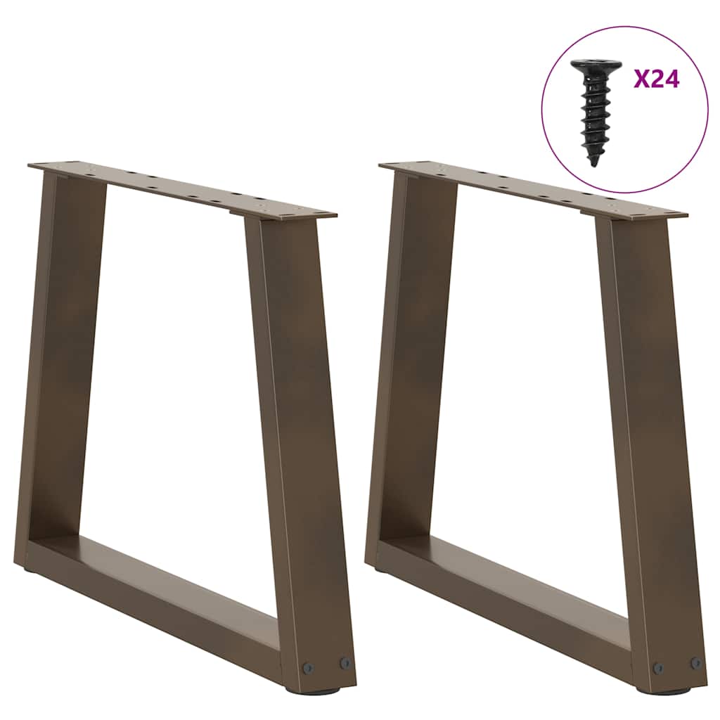 Pés para mesa de centro em formato de v, 2 peças, aço natural, 60x(42-43,3) cm, aço