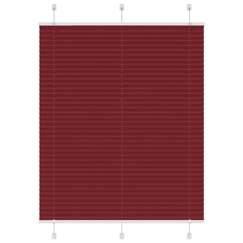 Plissado cego bordéus vermelho 105x150 cm largura tecido
