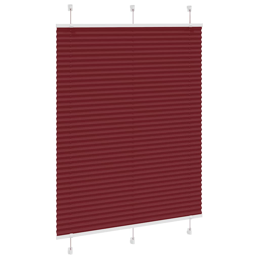 Plissado cego bordéus vermelho 105x150 cm largura tecido