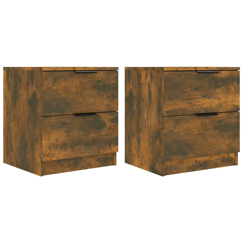 Mesas de cabeceira 2 pcs derivados de madeira carvalho fumado