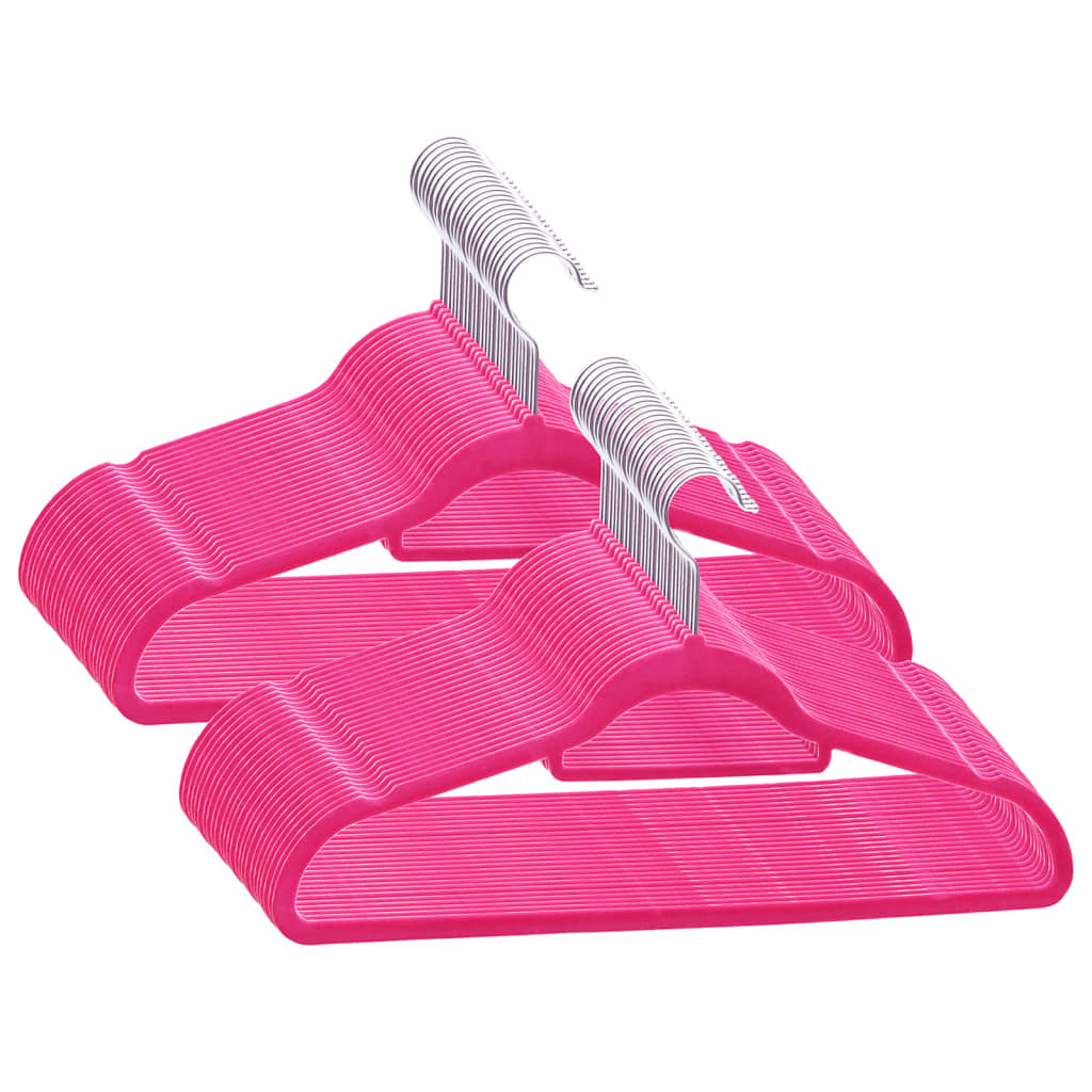 50 Pcs conjunto de cabides antiderrapantes veludo rosa