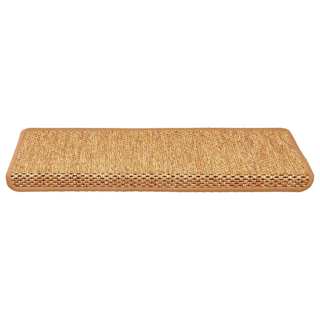Tapetes escada adesivos aspeto sisal 15 pcs 65x21x4 cm sisal
