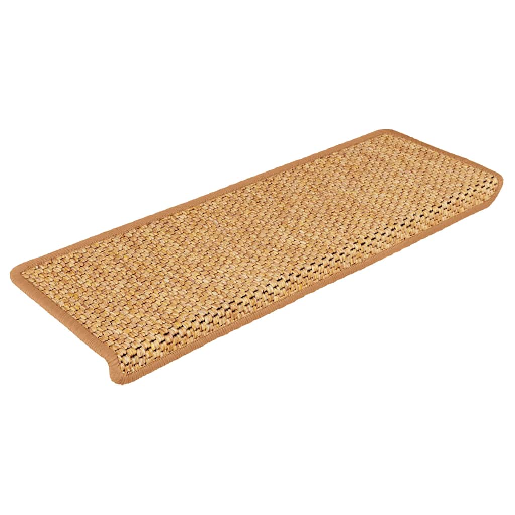 Tapetes escada adesivos aspeto sisal 15 pcs 65x21x4 cm sisal