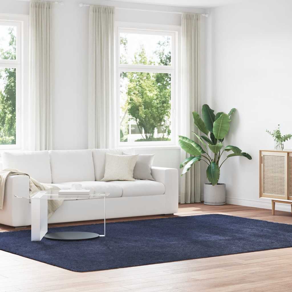 Tapete shaggy de pelo alto navarra 240x340 cm azul-marinho