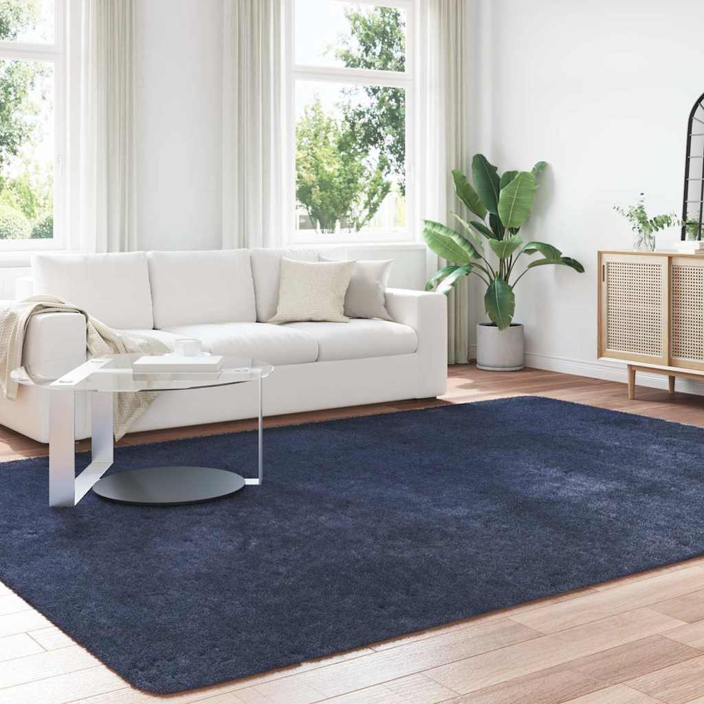 Tapete shaggy de pelo alto navarra 240x340 cm azul-marinho