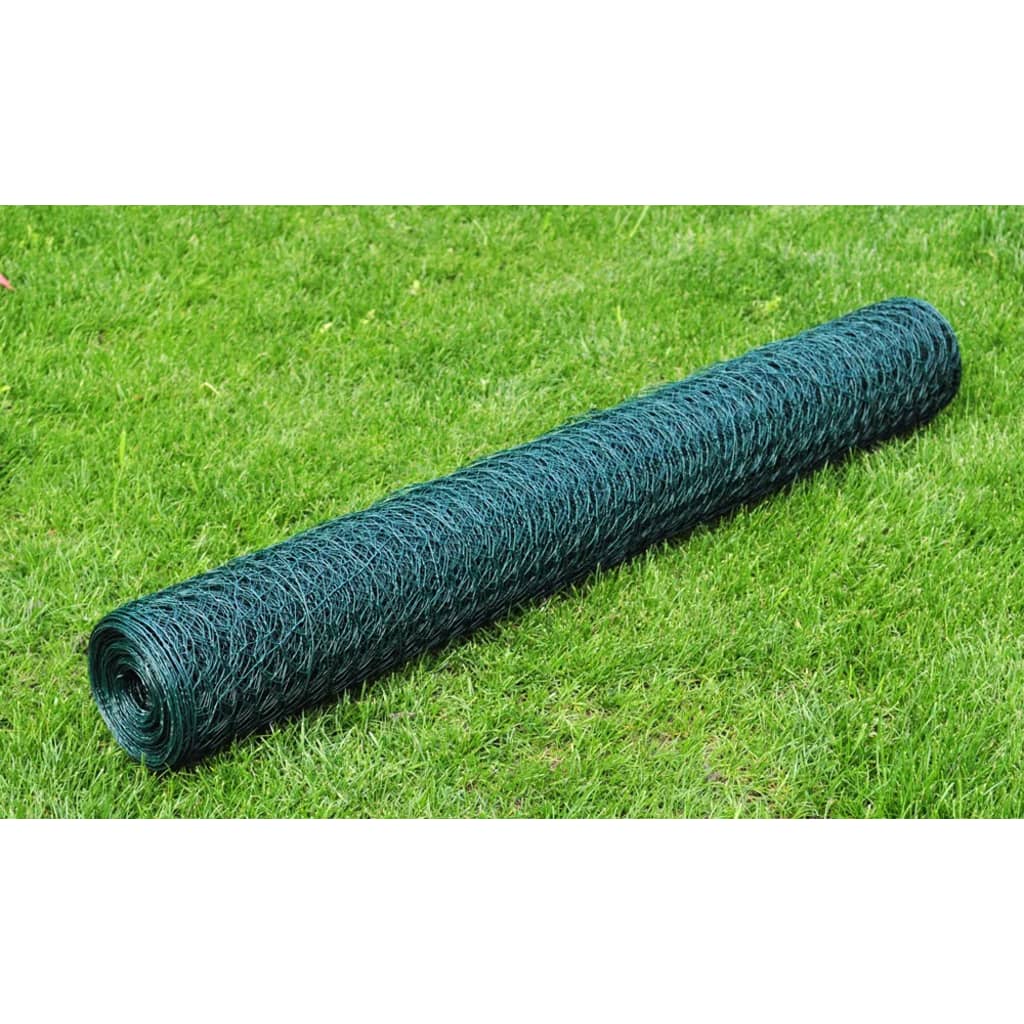 Cerca de arame hexagonal 1x25 m aço verde-escuro