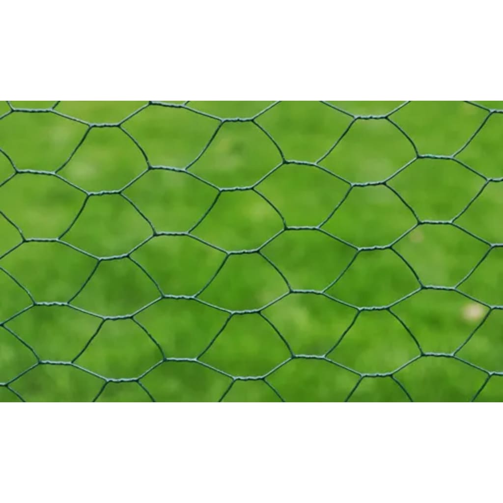 Cerca de arame hexagonal 1x25 m aço verde-escuro