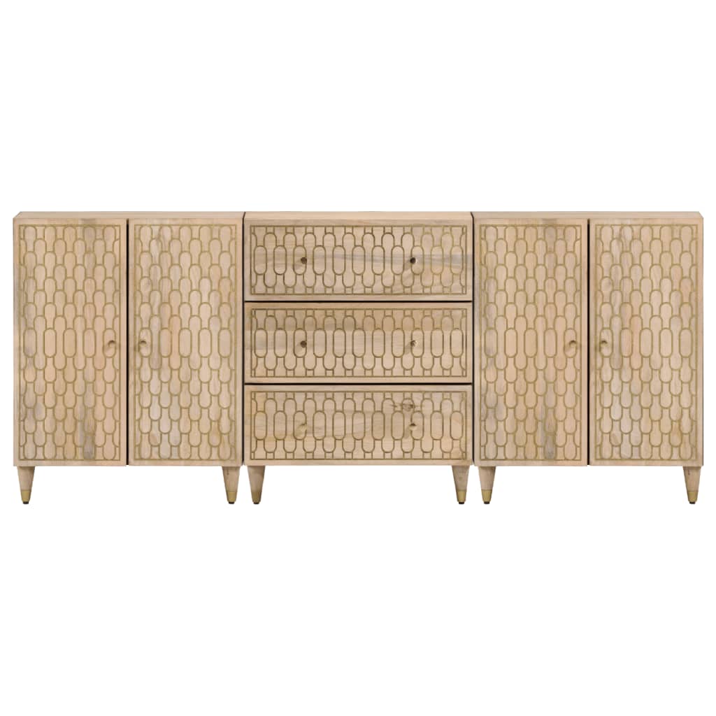 Móveis de apoio 3 pcs 60x33x75 cm madeira de mangueira maciça