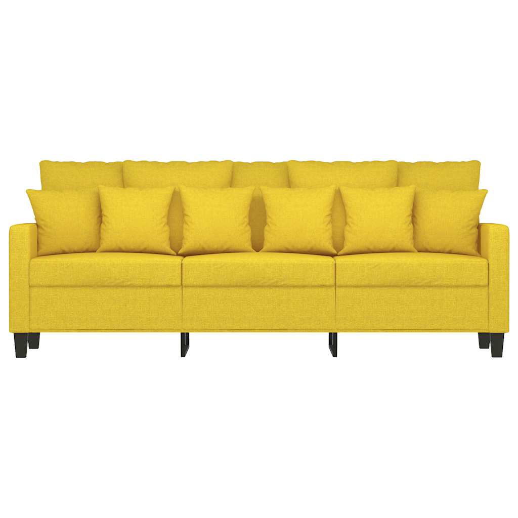 Sofá de 3 lugares 180 cm tecido amarelo-claro