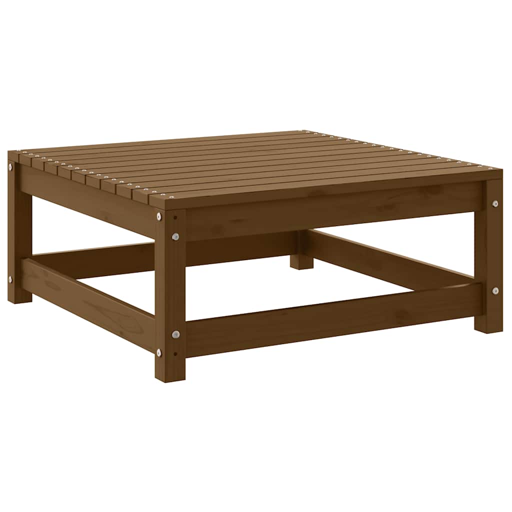 Apoio pés jardim c/ almofadões 2 pcs pinho maciço castanho-mel