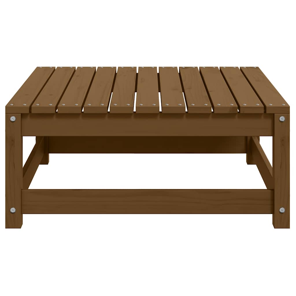 Apoio pés jardim c/ almofadões 2 pcs pinho maciço castanho-mel