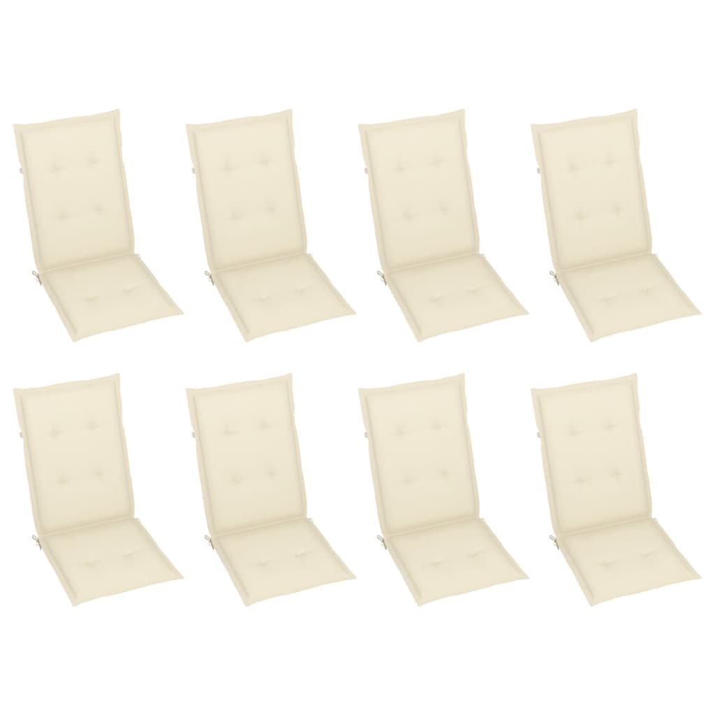 Cadeiras jardim reclináveis c/ almofadões 8 pcs acácia cinzento