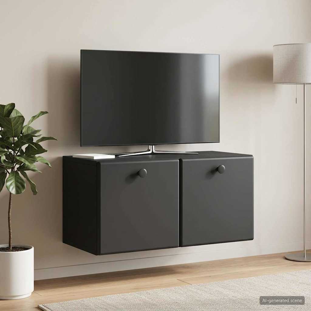 Gabinete de TV de parede 59,5 x 31 x 30 cm preto
