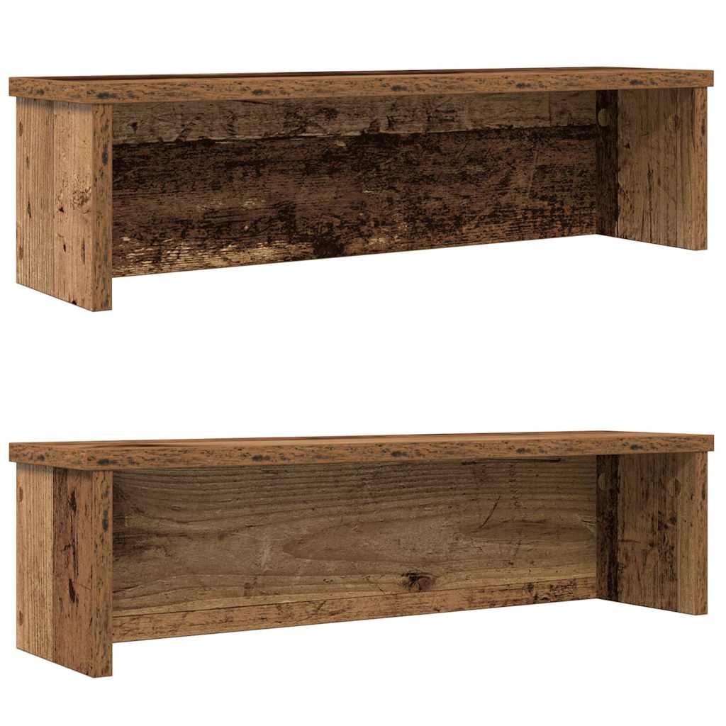 Racks de cozinha empilhável 2 pcs madeira velha 60x15x16 cm