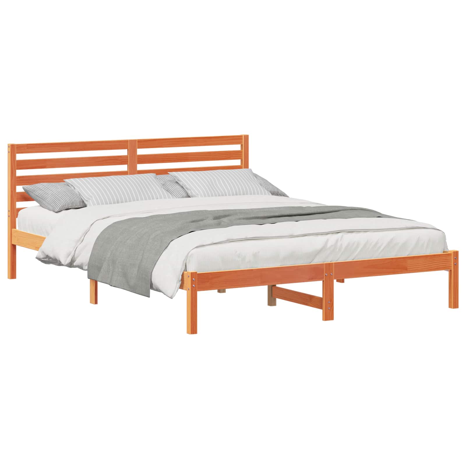 Estrutura da cama com cabeceira marrom cera 160 x 210 cm