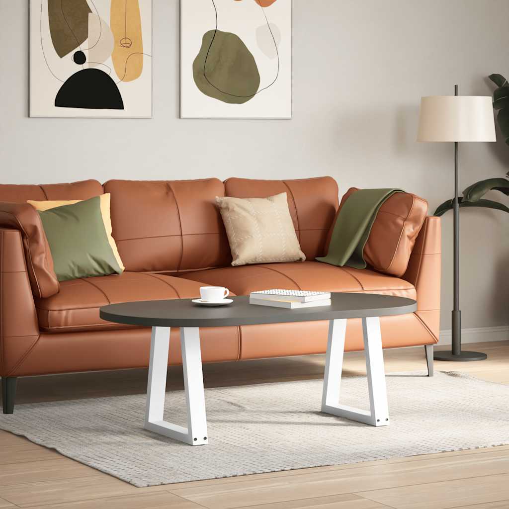Pés para mesa de centro em v 2 peças branco 38x(42-43,3) cm aço