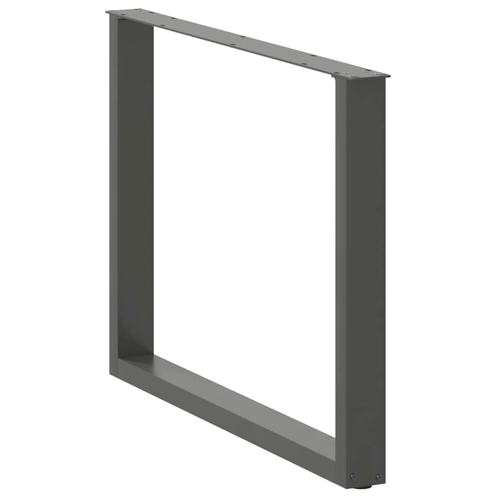 Pés para mesa de jantar em formato de u, 3 peças, antracite, 100x(72-73) cm, aço