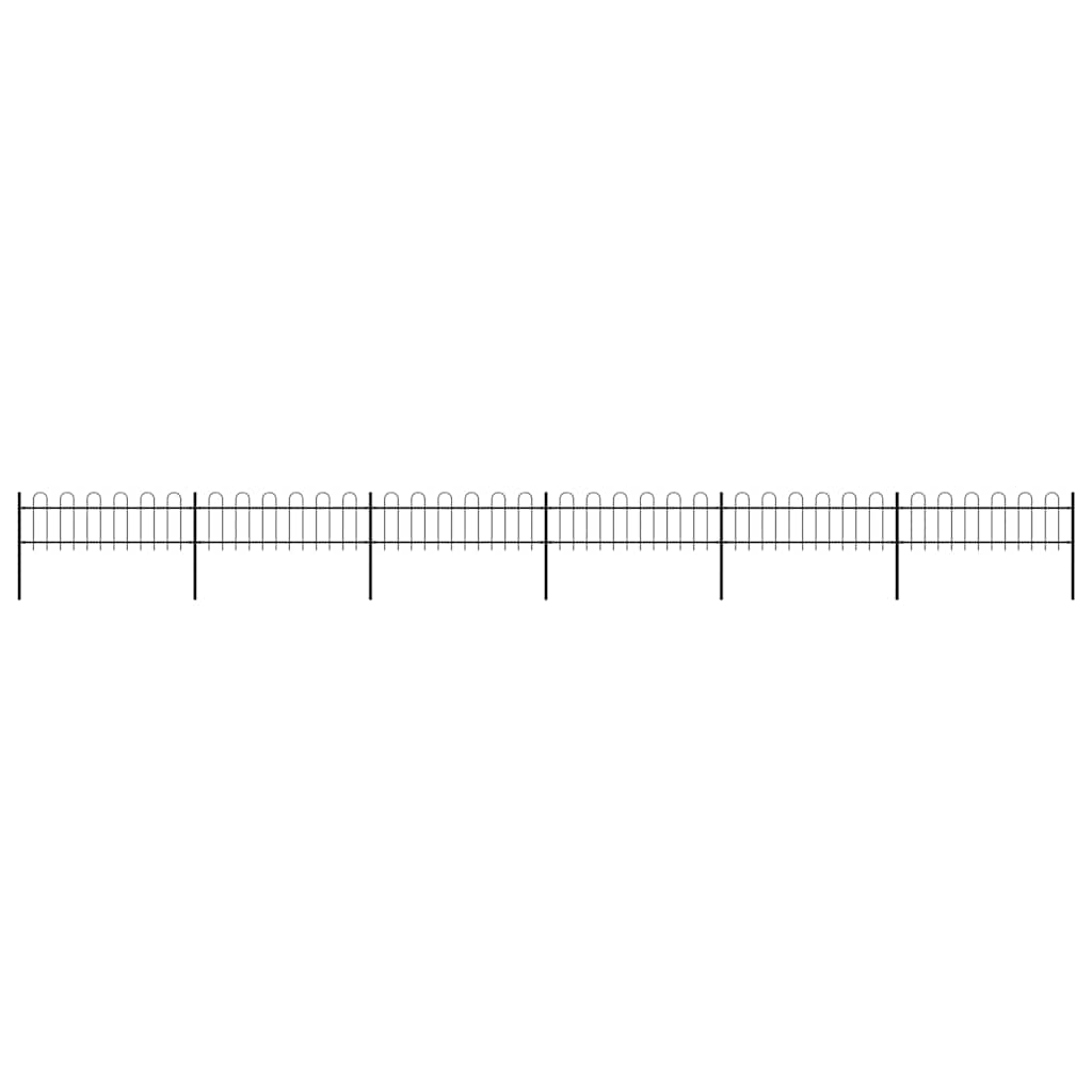 Cerca de jardim com arco superior em aço 1005x60 cm preta
