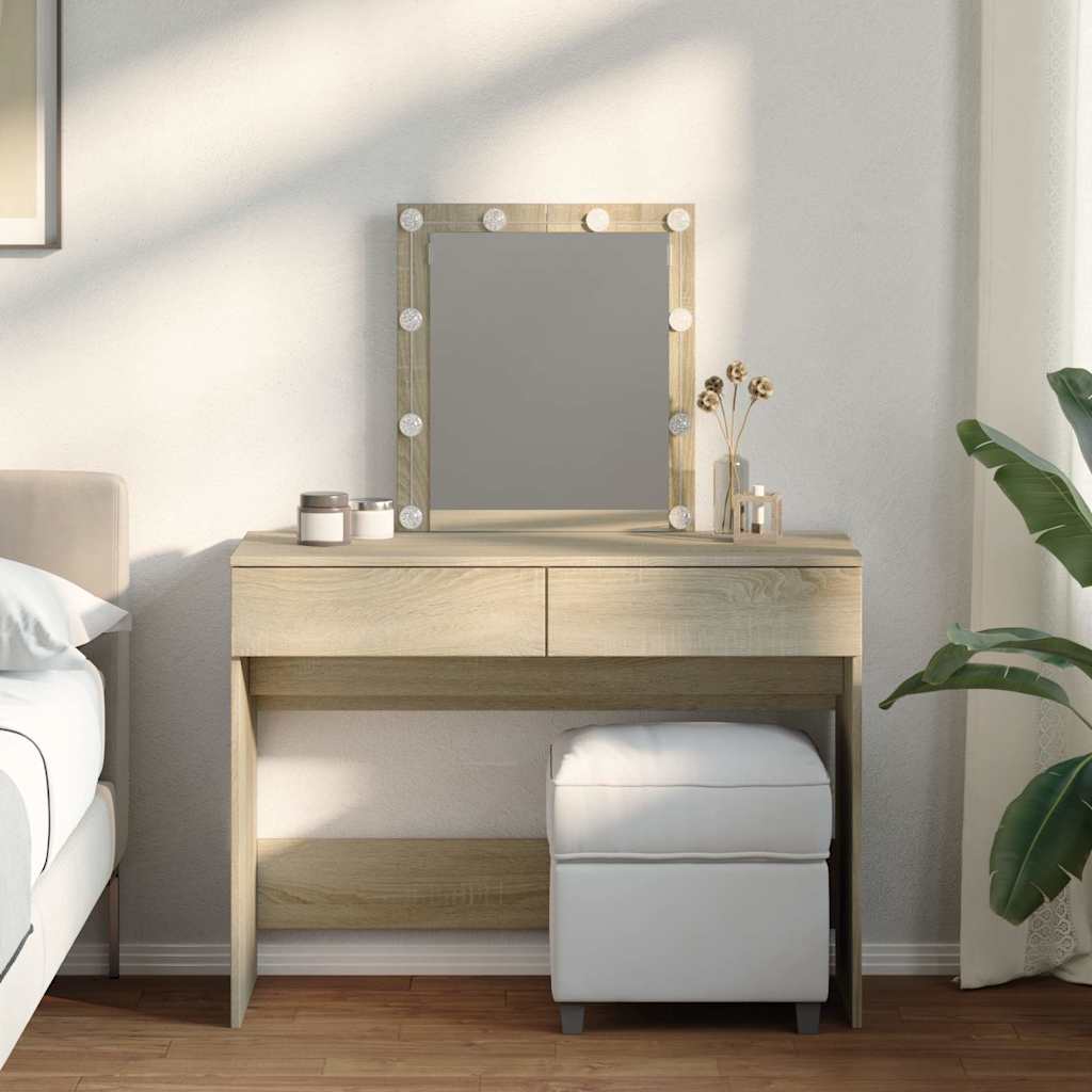 Toucador com leds 100x40x130 cm carvalho sonoma