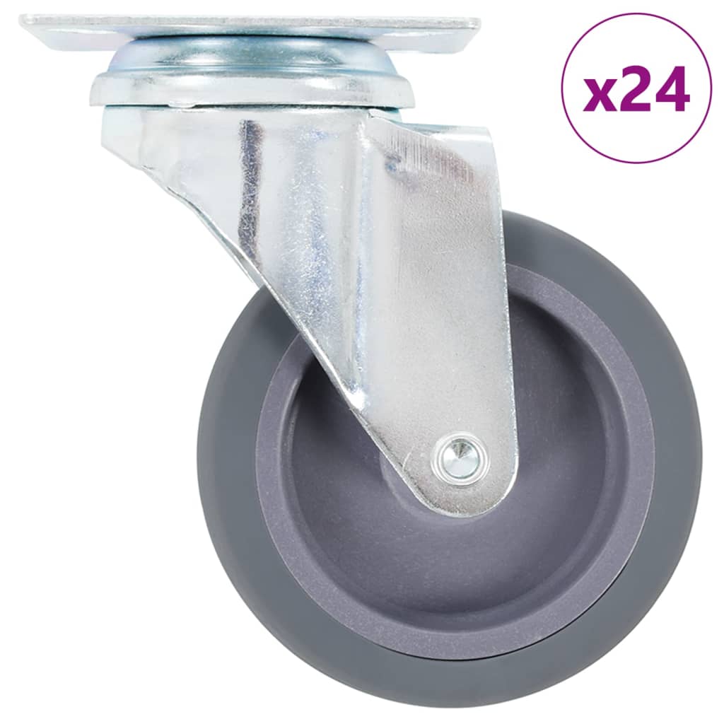 24 Pcs rodas giratórias 75 mm
