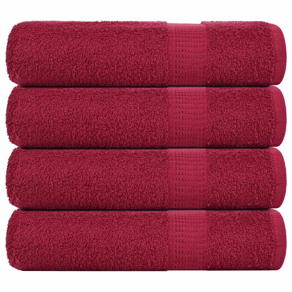 Toalhas de banho frogn 4 pcs 70x140 cm 360 g/m² bordéus