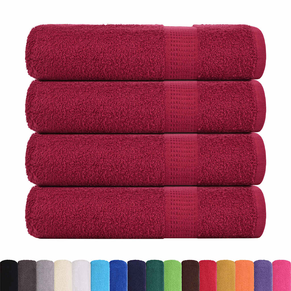 Toalhas de banho frogn 4 pcs 70x140 cm 360 g/m² bordéus