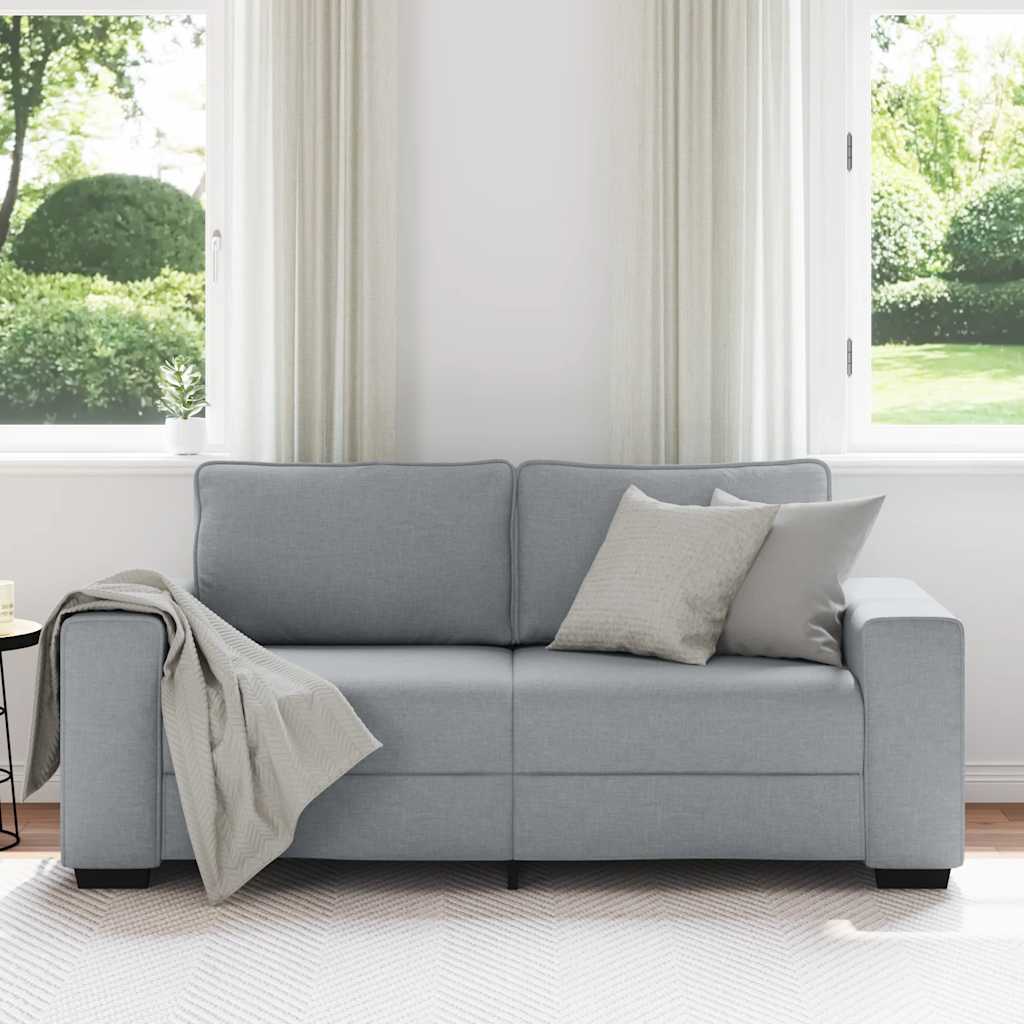 Sofá de 2 lugares em tecido 180x77x82 cm cinzento-claro