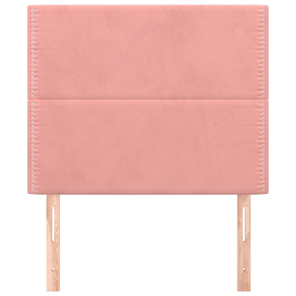 Cabeceira rosa 90x5x118/128 cm veludo